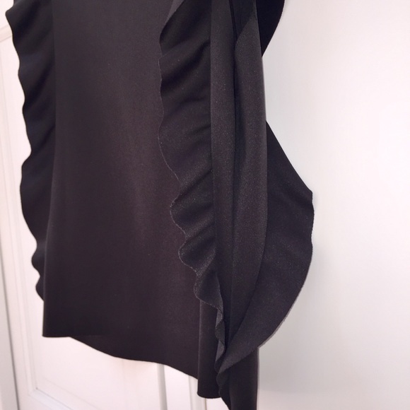 Aqua Black Cap Sleeve Ruffle Top - Picture 7 of 7